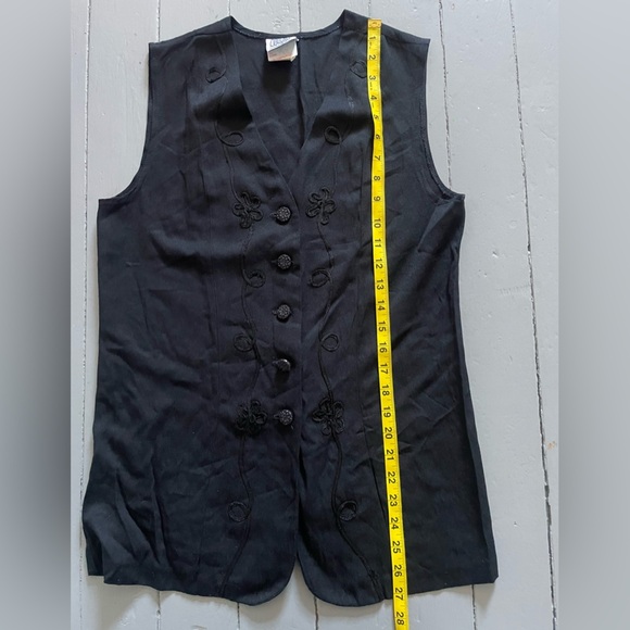 Vintage 90s Evidence button up best with florals and vine details Size S/M - Picture 8 of 10